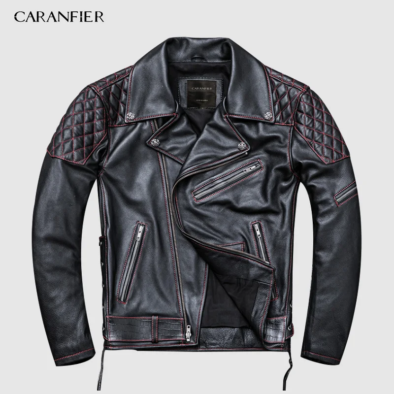 CARANFIER 2019 Men Diagonal Zipper Slim Fit Motorcycle Leather Jacket Plus Size 4XL Genuine Cowhide Spring Biker's Leather Coat
CARANFIER 2019 Men Diagonal Zipper Slim Fit Motorcycle Leather Jacket Plus Size 4XL Genuine Cowhide Spring Biker's Leather Coat