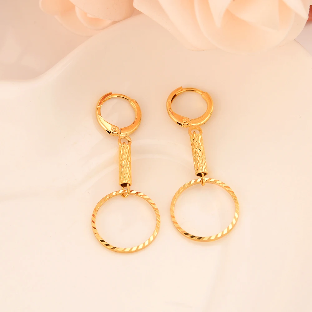 Gold Color drop Earrings for Women Girls kids Jewelry Bead Round Ethiopian Africa Arabia Middle East Bijoux charms party Gift | Украшения и