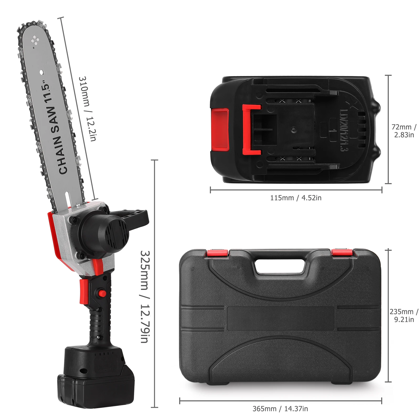 11.5 Inch 21V Electric Pruning Saw Electric Chainsaw Rechargeable Wood Cutter Cutting Machine Mini Chain Saw Woodworking Tool 
11.5 Inch 21V Electric Pruning Saw Electric Chainsaw Rechargeable Wood Cutter Cutting Machine Mini Chain Saw Woodworking Tool