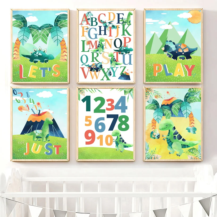 Nursery Dinosaur Alphabet Number Education Baby Wall Art Canvas Painting Nordic Posters And Prints Wall Pictures Kids Room Decor
Nursery Dinosaur Alphabet Number Education Baby Wall Art Canvas Painting Nordic Posters And Prints Wall Pictures Kids Room Decor