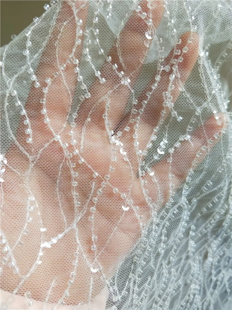 Off White Pearls Water Ripple Lace Fabric Net Mesh Wedding Dresses Sewing Accessories
Off White Pearls Water Ripple Lace Fabric Net Mesh Wedding Dresses Sewing Accessories