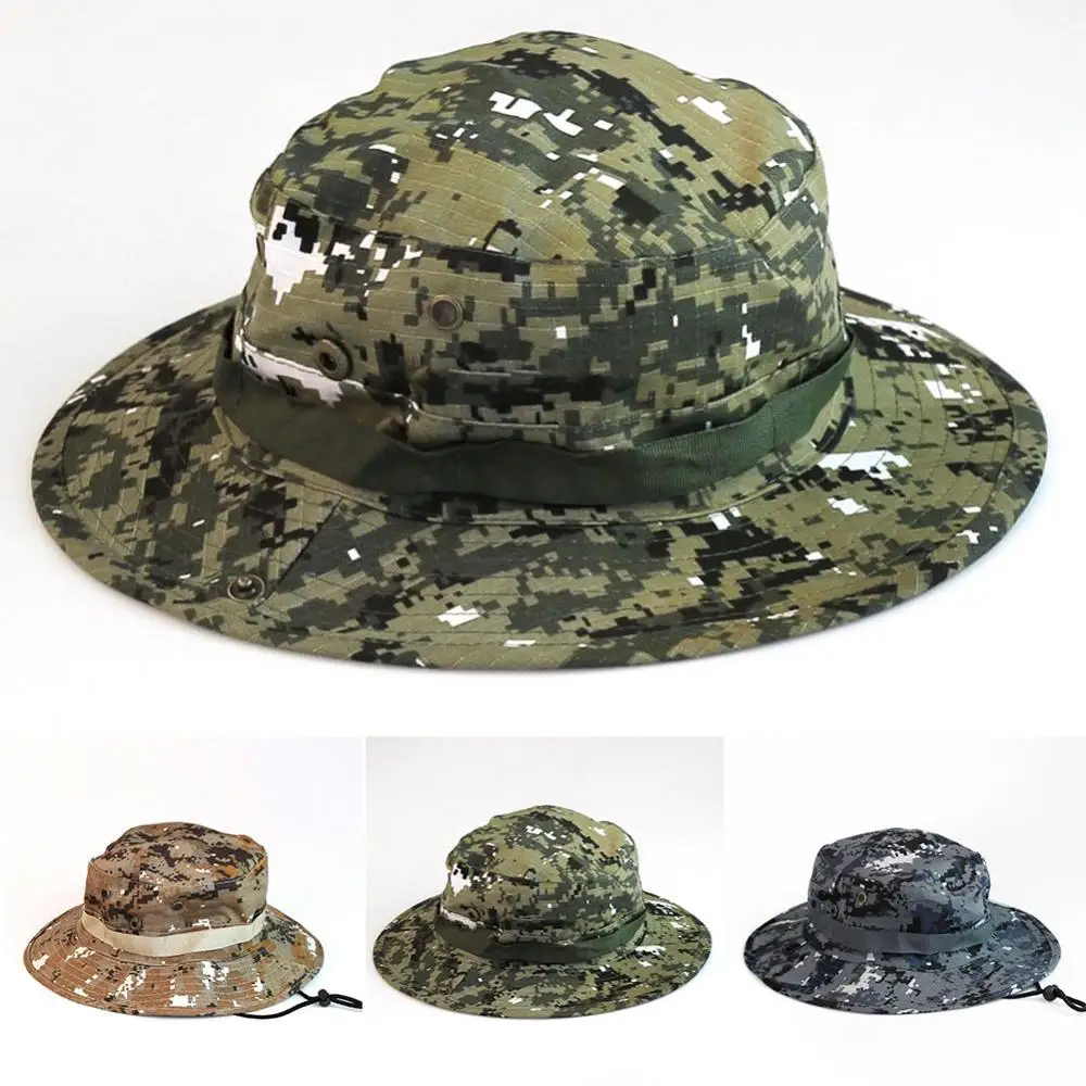 Men Women Sports Boonie Washed Cotton Twill Chin Cord Military Camouflage Hunting Hat Travel Sun Cap Bucket Style Fisherman Hats
Men Women Sports Boonie Washed Cotton Twill Chin Cord Military Camouflage Hunting Hat Travel Sun Cap Bucket Style Fisherman Hats