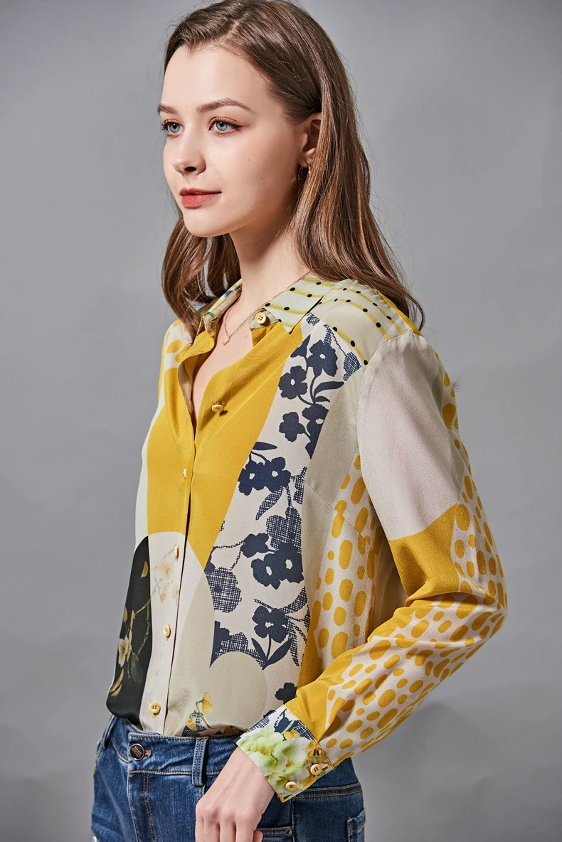 100% Natural Silk Women's Shirt Turn Down Collar Long Sleeves Floral Printed Designer Blouse Tops
100% Natural Silk Women's Shirt Turn Down Collar Long Sleeves Floral Printed Designer Blouse Tops
