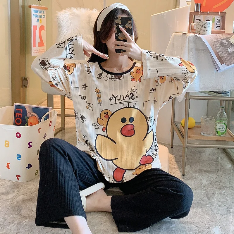 Pure Cotton Set Pajamas Women Spring Autumn Long Sleeved Student Cartoon Cute Nightgown Suits Pantsuits Home Clothes Winter
Pure Cotton Set Pajamas Women Spring Autumn Long Sleeved Student Cartoon Cute Nightgown Suits Pantsuits Home Clothes Winter
