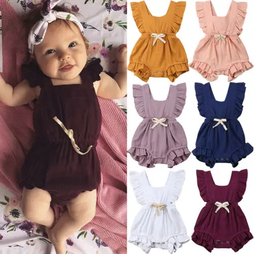 Newborn Baby Girls Cute Ruffle One-Pieces Romper Bowknot Bubble Cotton Romper Jumpsuit Outfits Sunsuit 6 Colors
Newborn Baby Girls Cute Ruffle One-Pieces Romper Bowknot Bubble Cotton Romper Jumpsuit Outfits Sunsuit 6 Colors
