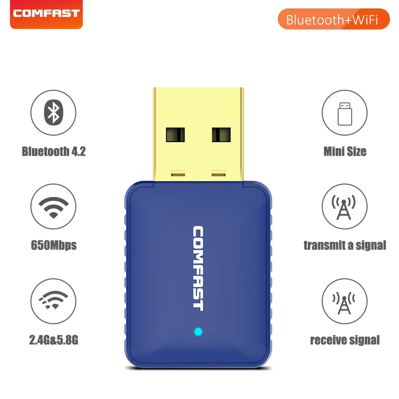 650Mbps fast speed wifi Bluetooth4.2 adapter Dual Band 2.4G&5G 802.11ac 2dBi Antenna Wireless Network Card for win7/8/10
650Mbps fast speed wifi Bluetooth4.2 adapter Dual Band 2.4G&5G 802.11ac 2dBi Antenna Wireless Network Card for win7/8/10