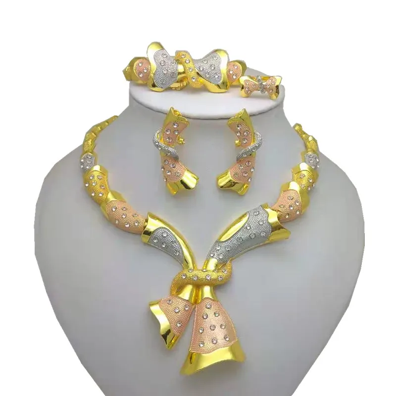Kingdom Ma Dubai High Quality Wedding Bridal Jewelry Sets African Fashion Necklace Bracelet Earrings Ring Sets for Women
Kingdom Ma Dubai High Quality Wedding Bridal Jewelry Sets African Fashion Necklace Bracelet Earrings Ring Sets for Women