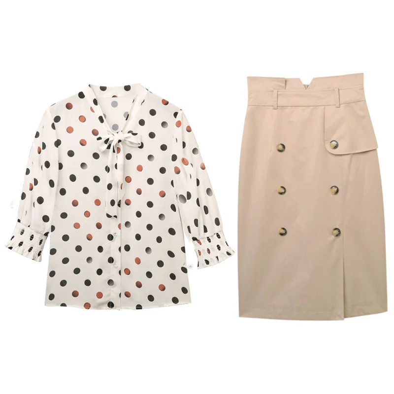 Fashion Women 2 Sets Clothing With Skirts Korean Style Two Piece Set Top And Skirt Polka Dot Luxury 2 Piece Set Women Woman Suit
Fashion Women 2 Sets Clothing With Skirts Korean Style Two Piece Set Top And Skirt Polka Dot Luxury 2 Piece Set Women Woman Suit