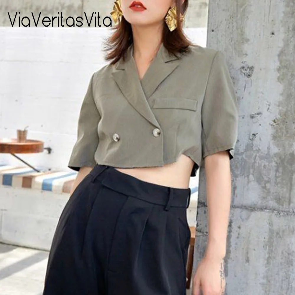 Womens Cropped Blazers Casual Loose Short Coat Single Breasted Notched Crop Jacket 2020 Fall Winter Outwear Female Mujer Top
Womens Cropped Blazers Casual Loose Short Coat Single Breasted Notched Crop Jacket 2020 Fall Winter Outwear Female Mujer Top