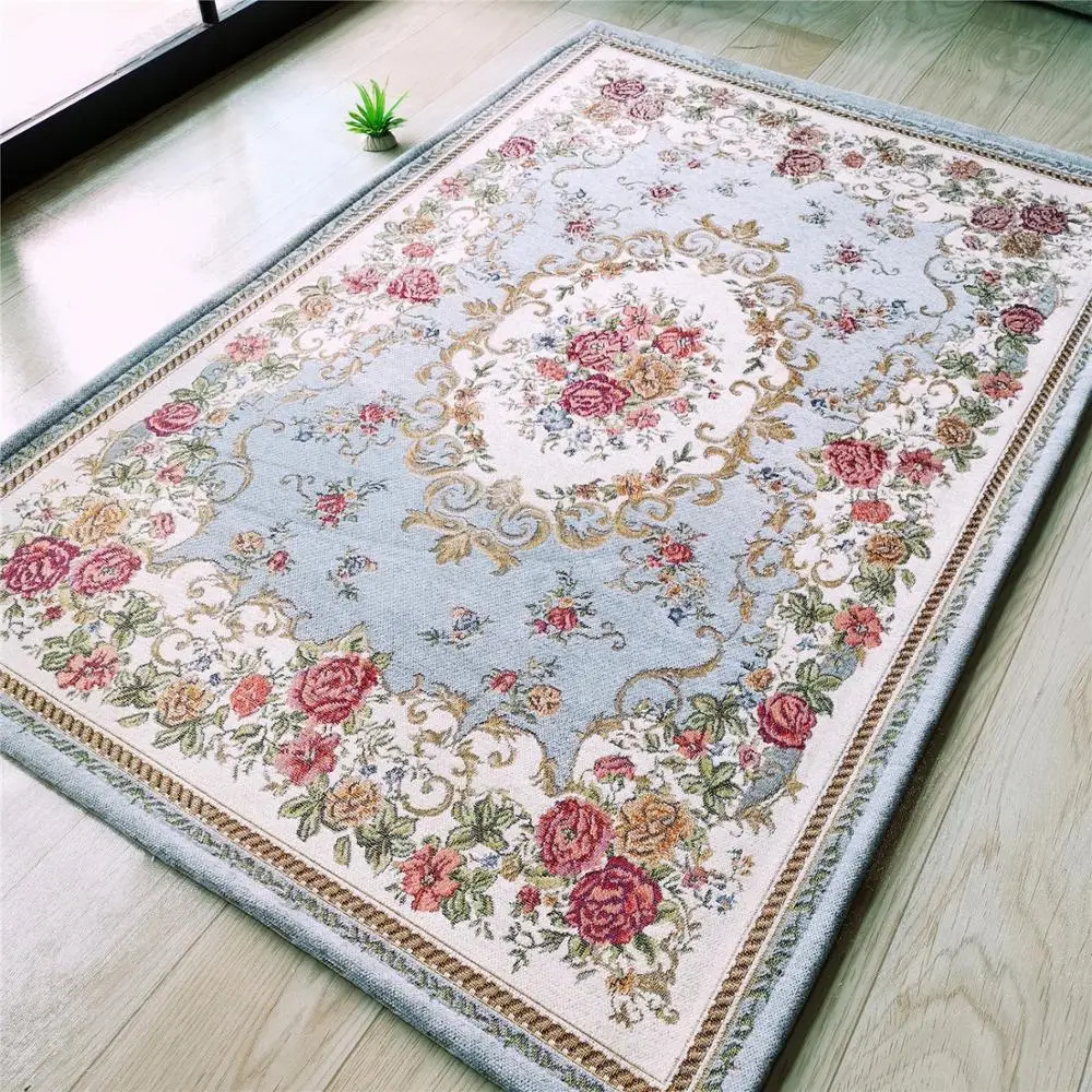 European Floral Rug Carpet For Home Living Room Bedroom Area Rug Outdoor Entrance Blue Rug Flower Carpet Dining Table Floor Mat
European Floral Rug Carpet For Home Living Room Bedroom Area Rug Outdoor Entrance Blue Rug Flower Carpet Dining Table Floor Mat