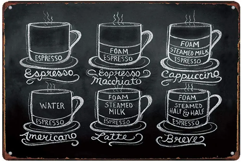 Black Original Retro Design Coffee Recipe Tin Metal Signs Wall Art|Thick Tinplate Print Poster Wall Decoration for Cafe Corner
Black Original Retro Design Coffee Recipe Tin Metal Signs Wall Art|Thick Tinplate Print Poster Wall Decoration for Cafe Corner