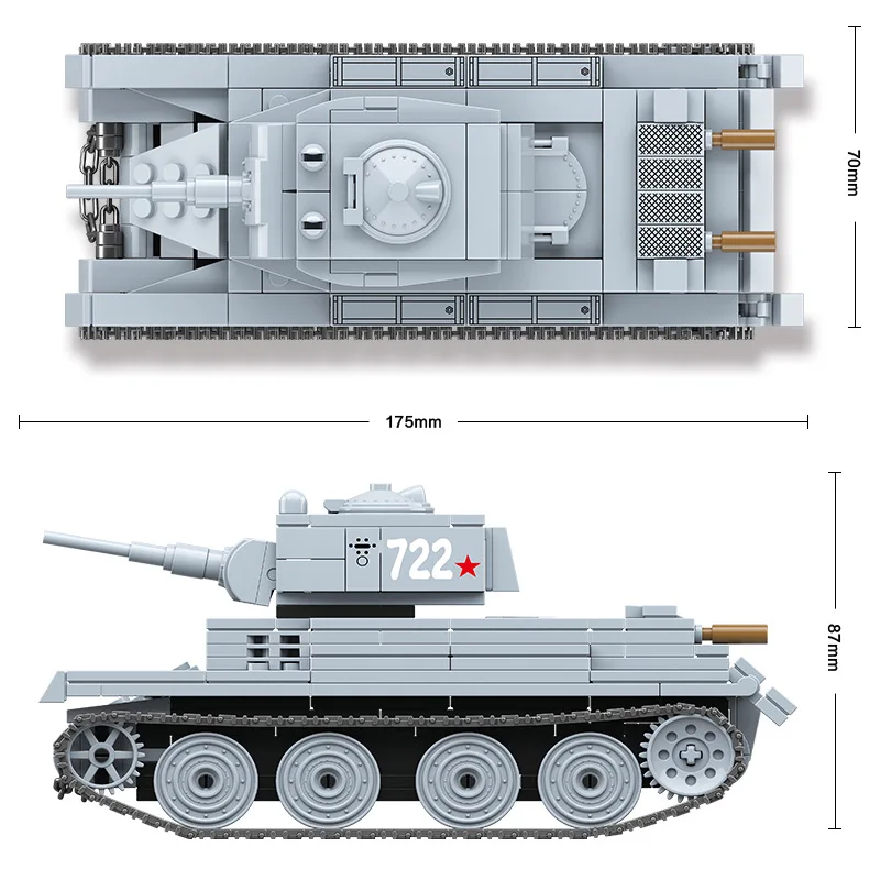 462pcs 100084 WW2 Military BT-7 Soviet Light Tank Technic Solider City Building Bricks Toys For Children Gifts
462pcs 100084 WW2 Military BT-7 Soviet Light Tank Technic Solider City Building Bricks Toys For Children Gifts