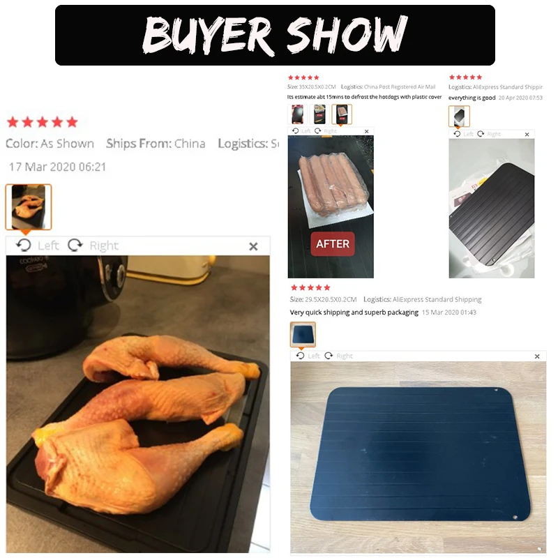 Fast Defrosting Tray Thaw Frozen Food Meat Fruit Quick Defrosting Plate Board Home Kitchen Defrost Supplies 23x16.5x0.2CM
Fast Defrosting Tray Thaw Frozen Food Meat Fruit Quick Defrosting Plate Board Home Kitchen Defrost Supplies 23x16.5x0.2CM