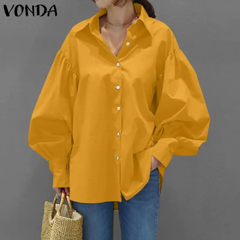 2022 элегантные женские топы VONDA, Длинные рубашки для вечерние, блузка, Весенняя офисная блузка, Повседневная Однотонная рубашка с рукавами-фо...
2022 элегантные женские топы VONDA, Длинные рубашки для вечерние, блузка, Весенняя офисная блузка, Повседневная Однотонная рубашка с рукавами-фо...