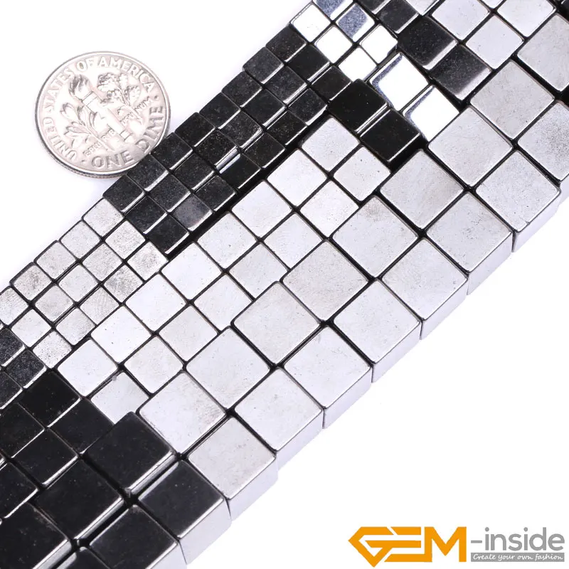 

Natural Stone Magnetic Black Hematite Cubic Beads For Jewelry Making Strand 15 Inches DIY Jewelry Accessorries Loose Spacer Bead