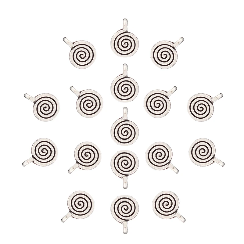 50 шт./лот тибетские серебряные спиральные круглые подвески-бусины для браслетов, сережек, Ювелирная фурнитура 12x9 мм
50 шт./лот тибетские серебряные спиральные круглые подвески-бусины для браслетов, сережек, Ювелирная фурнитура 12x9 мм