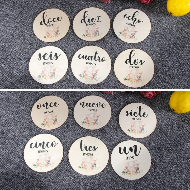 6 Pcs/Set Handmade Baby Milestone Cards Newborn Monthly Recording Cards Spanish Language Letters Baby Elephant Animal popular
6 Pcs/Set Handmade Baby Milestone Cards Newborn Monthly Recording Cards Spanish Language Letters Baby Elephant Animal popular