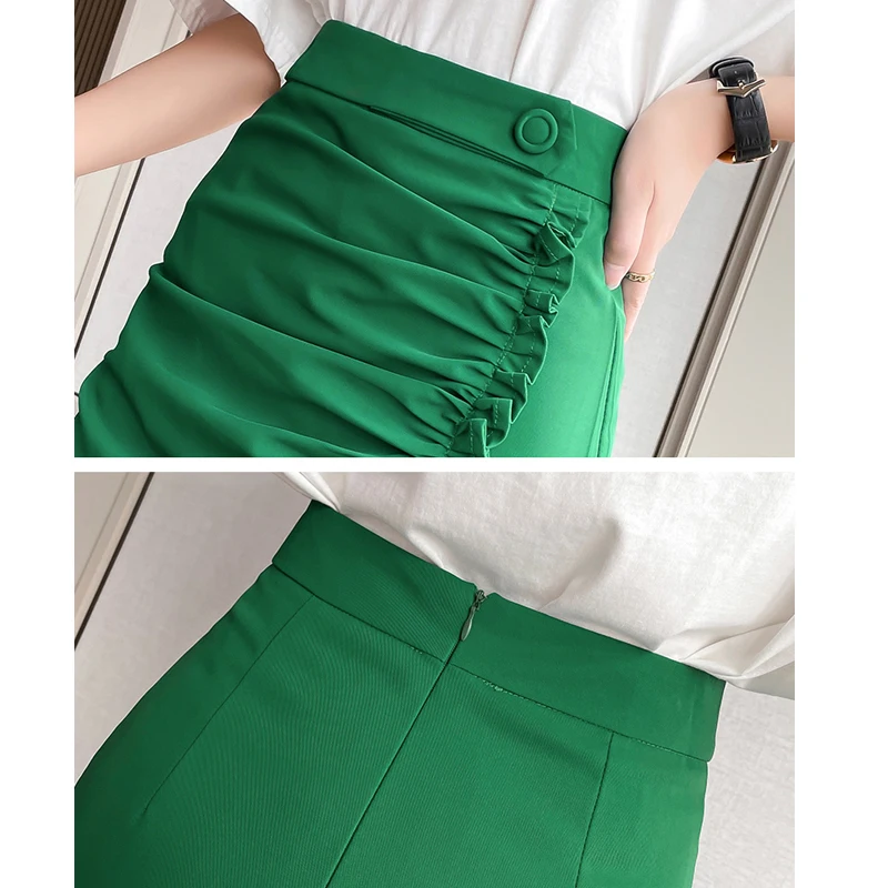 High Waist Slit Skirt Women Fashion Ruched Ruffles Chic Long Skirts Summer 2021 Korean Elegant Sexy Bottoms Faldas Mujer Jupes
High Waist Slit Skirt Women Fashion Ruched Ruffles Chic Long Skirts Summer 2021 Korean Elegant Sexy Bottoms Faldas Mujer Jupes
