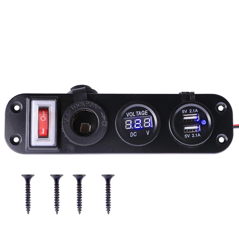 5/6 Gang Car Switch Panel 3/4 Hole 12V Outlet Socket Switches With LED Voltmeter Dual USB Power Adapter Charger For Boat Marine
5/6 Gang Car Switch Panel 3/4 Hole 12V Outlet Socket Switches With LED Voltmeter Dual USB Power Adapter Charger For Boat Marine