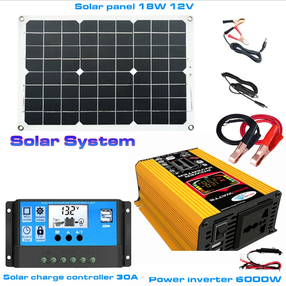 Full set of household 110V / 220V inverter 500W controller 30A photovoltaic panel 18W solar power generation system
Full set of household 110V / 220V inverter 500W controller 30A photovoltaic panel 18W solar power generation system