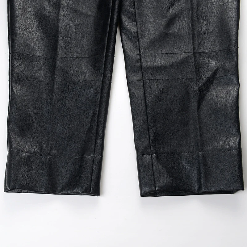 High Waist Black Pu Leather Pleated Long Harem Trousers New Loose Fit Pants Women Fashion Tide Spring Autumn 2021 AF676
High Waist Black Pu Leather Pleated Long Harem Trousers New Loose Fit Pants Women Fashion Tide Spring Autumn 2021 AF676