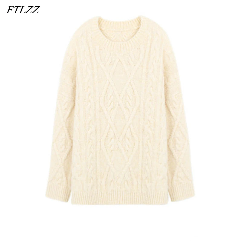FTLZZ New Women Female Knitting Overszie Sweaters Long Sleeve Girl Sweater Loose Elegant Knitted Thick Outerwear Pullover
FTLZZ New Women Female Knitting Overszie Sweaters Long Sleeve Girl Sweater Loose Elegant Knitted Thick Outerwear Pullover