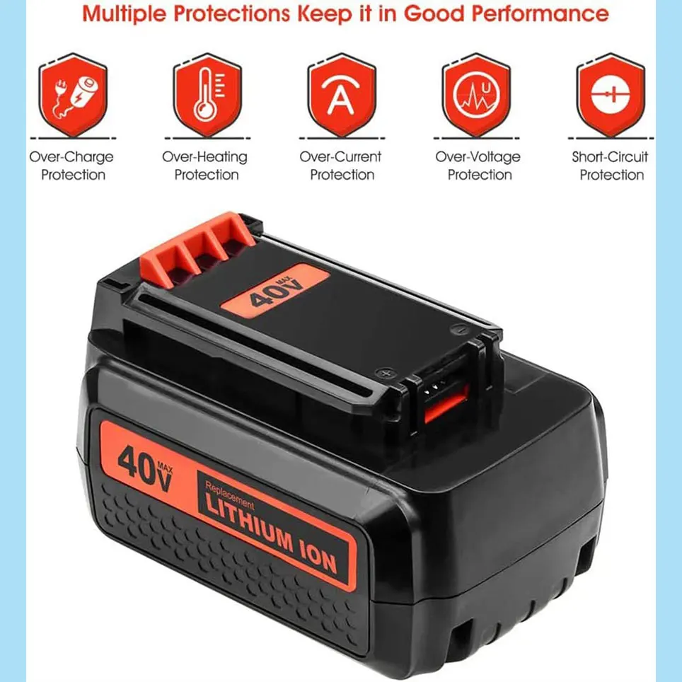 Сменный аккумулятор lbx2040, 3000 мАч, 40 в, совместим с литиевой батареей black and Decker 40 в, беспроводные инструменты lbx2040
Сменный аккумулятор lbx2040, 3000 мАч, 40 в, совместим с литиевой батареей black and Decker 40 в, беспроводные инструменты lbx2040