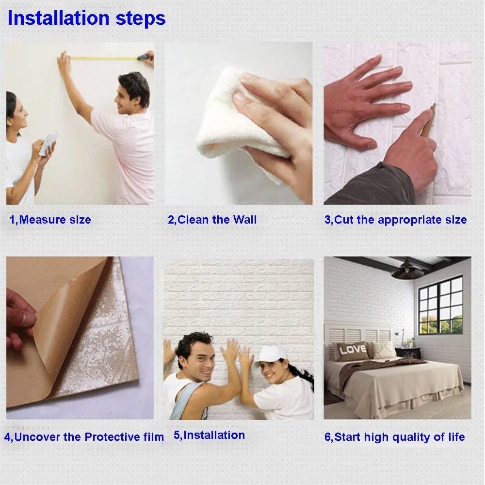 10PCS Self adhesive Wallpapers 3D Wall Sticker Living Room Wallpaper Mural Bedroom Decorative Waterproof TV Background Brick
10PCS Self adhesive Wallpapers 3D Wall Sticker Living Room Wallpaper Mural Bedroom Decorative Waterproof TV Background Brick