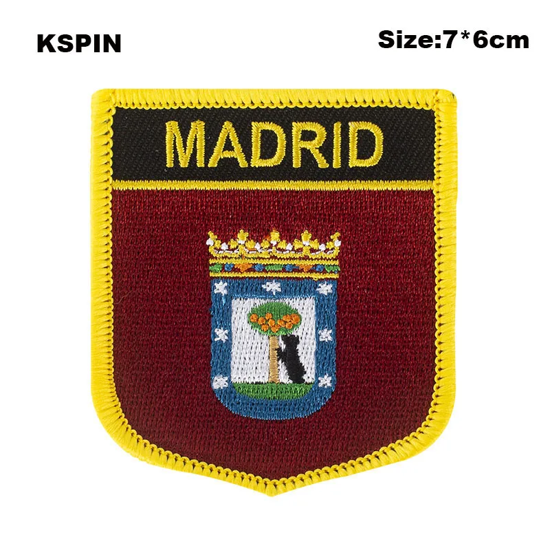 Патчи в форме флага Мадридского щита, искусственные патчи для украшения своими руками 
Патчи в форме флага Мадридского щита, искусственные патчи для украшения своими руками