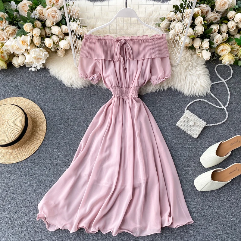 2020 Women summer dress Short sleeve Off Shoulder Pullover Dress Casual Elastic Slim High Waist Pleated Ruffles Dress
2020 Women summer dress Short sleeve Off Shoulder Pullover Dress Casual Elastic Slim High Waist Pleated Ruffles Dress