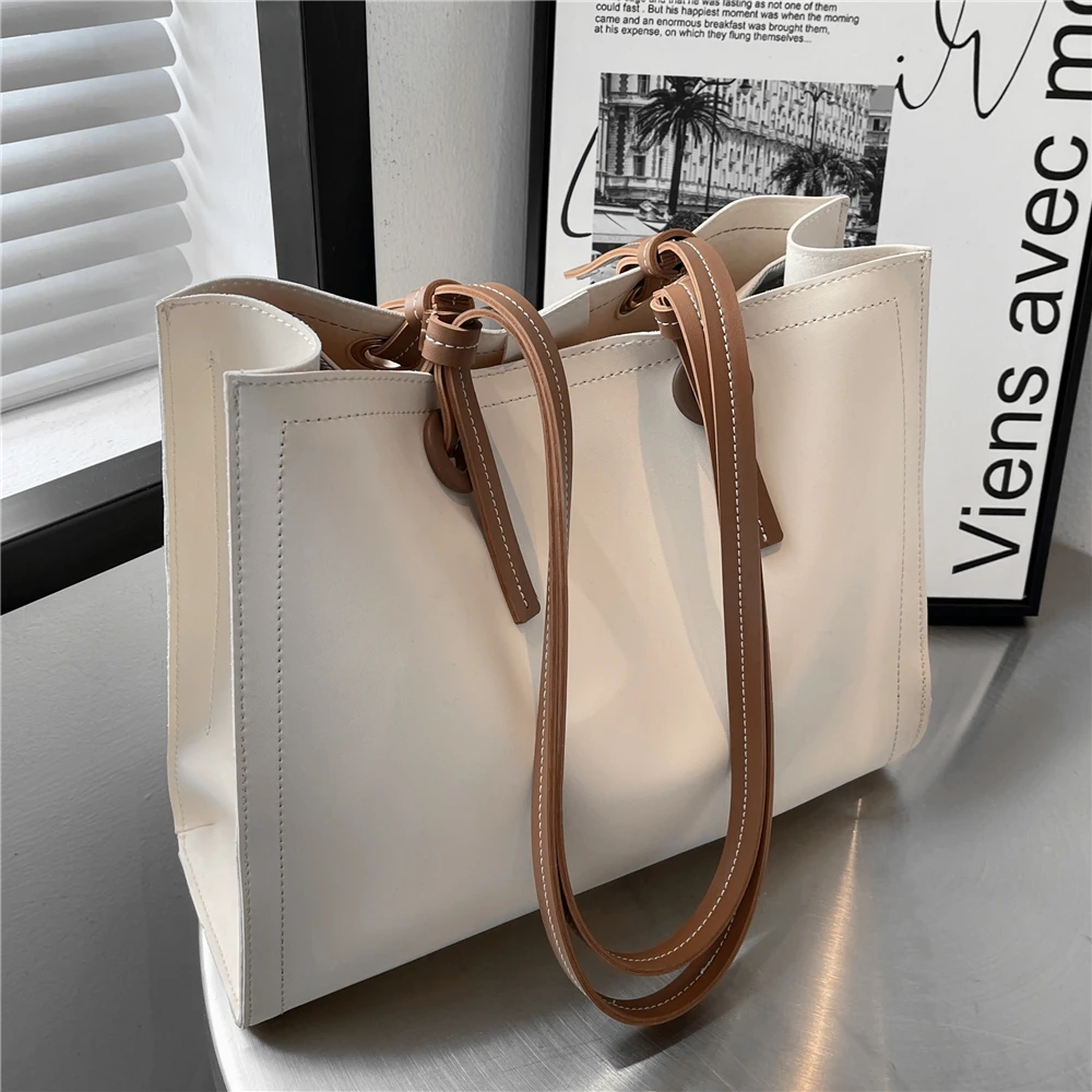 Two Tones Soft PU Leather Tote Bags For Women Simple Designer Handbags Large Capacity Female Shopper Shoulder Bags 2022 Spring
Two Tones Soft PU Leather Tote Bags For Women Simple Designer Handbags Large Capacity Female Shopper Shoulder Bags 2022 Spring