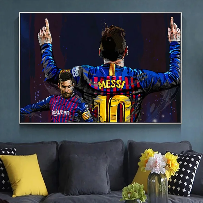 Argentina football star Messi oil picture painting on the wall canvas painting art poster living room decoration
Argentina football star Messi oil picture painting on the wall canvas painting art poster living room decoration