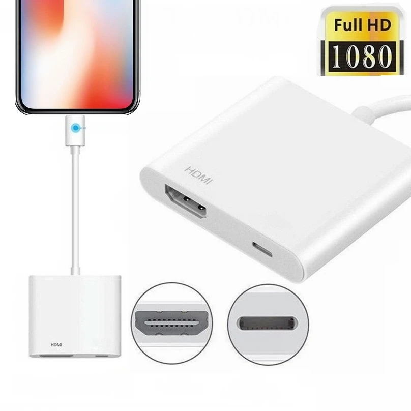 8 контактный HDMI кабель для Iphone к HDTV TV адаптер цифровой AV 1080P iPad Pro Air iPhone X Xs Max XR 7 Plus