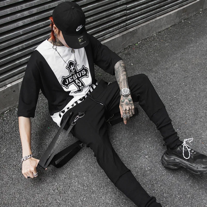 Punk Harem Pants Men Streetwear Ribbons Pant Mens Casual Joggers Multi Pockets Hip Hop Cargo Trousers Elastic Waist HH80
Punk Harem Pants Men Streetwear Ribbons Pant Mens Casual Joggers Multi Pockets Hip Hop Cargo Trousers Elastic Waist HH80