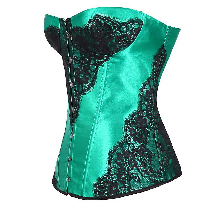 2020 Women Green Sexy Lace Appliques Corset Solid Satin Bustier Elastic Boned Korsett Outfit Overbust Corselet
2020 Women Green Sexy Lace Appliques Corset Solid Satin Bustier Elastic Boned Korsett Outfit Overbust Corselet