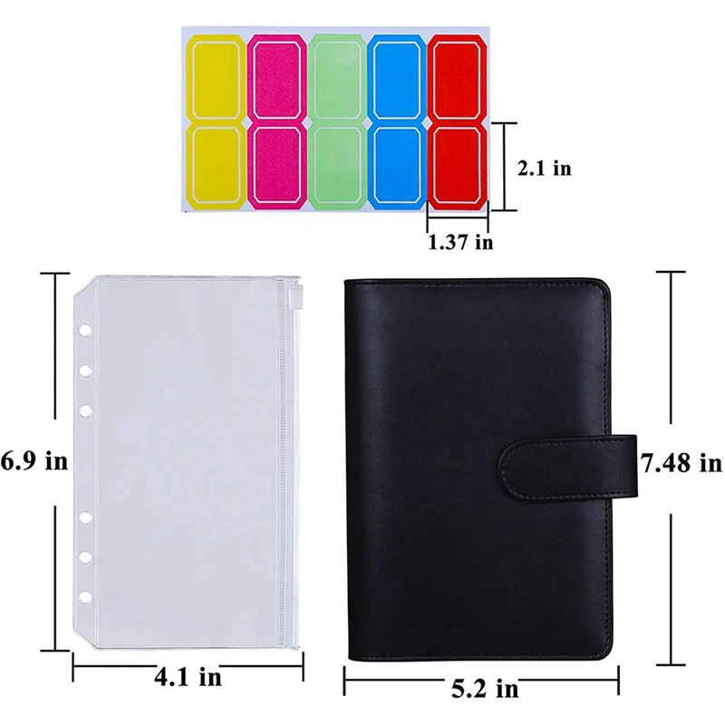 2Set A6 PU Leather Binder Sleeve with 12 Pieces A6 Binder Bag Loose Leaf Bag, Black & Pink
2Set A6 PU Leather Binder Sleeve with 12 Pieces A6 Binder Bag Loose Leaf Bag, Black & Pink