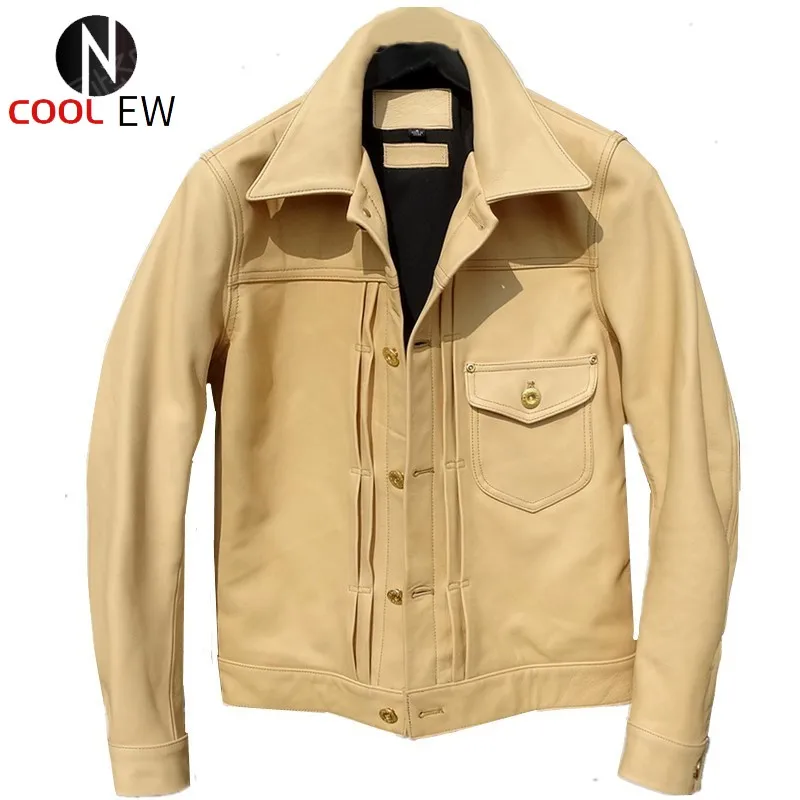 Autumn Men Vintage Natural Leather Jacket Slim Single Breasted Biker Cowhide Coat Luxury Lapel Streetwear Casual Outerwear 4XL
Autumn Men Vintage Natural Leather Jacket Slim Single Breasted Biker Cowhide Coat Luxury Lapel Streetwear Casual Outerwear 4XL