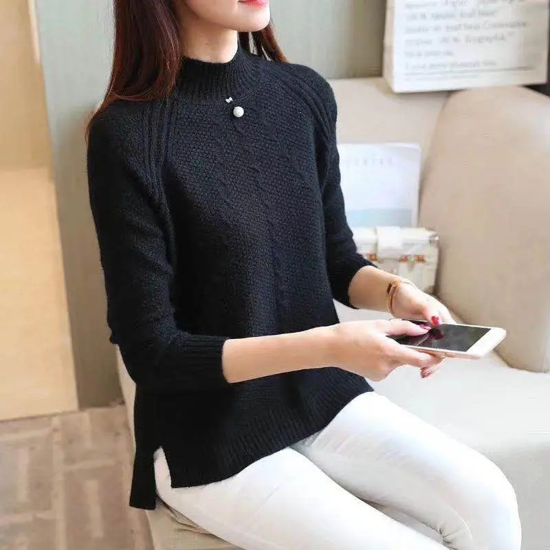 2020 sweater Women's high sweater women's autumn and winter wear thick loose long-sleeved GRAY22
2020 sweater Women's high sweater women's autumn and winter wear thick loose long-sleeved GRAY22