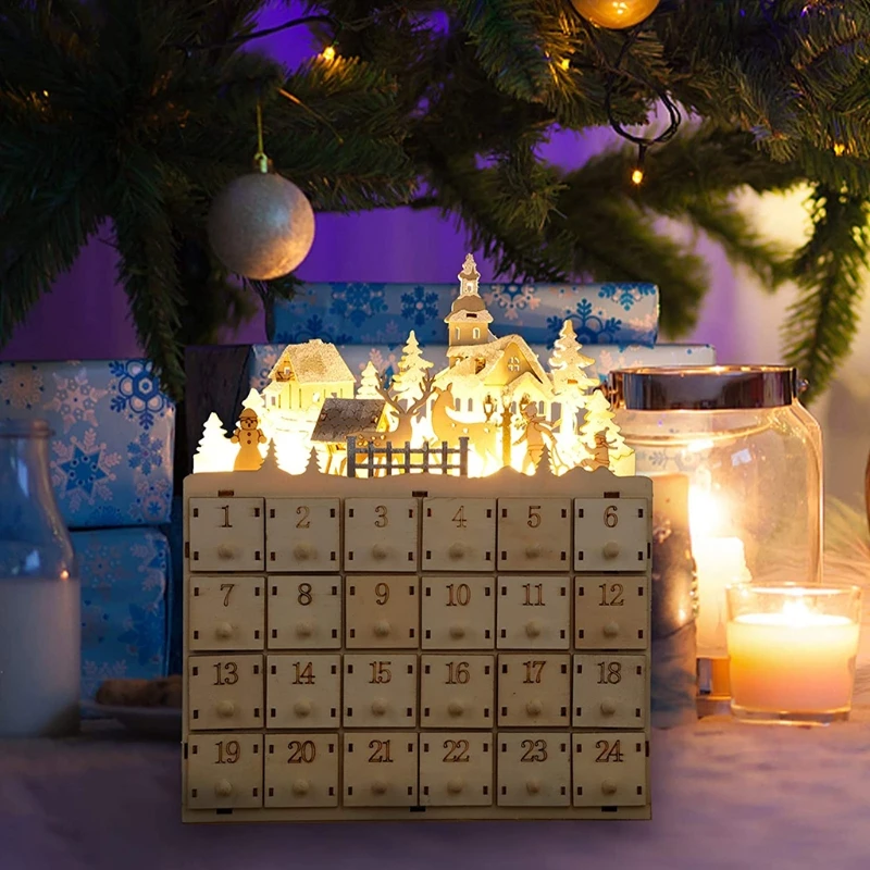 1 Pc Christmas Advent Calendar Snow House 24 Drawers with Led Light Countdown Boxes for Handmade Christmas Home Festival
1 Pc Christmas Advent Calendar Snow House 24 Drawers with Led Light Countdown Boxes for Handmade Christmas Home Festival