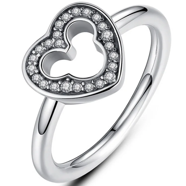 Trendy Ladies Ring Simple Heart-shaped Rhinestone Crystal Hollow Mickey Shape Ring Temperament Girl Jewelry Hot Sale
Trendy Ladies Ring Simple Heart-shaped Rhinestone Crystal Hollow Mickey Shape Ring Temperament Girl Jewelry Hot Sale