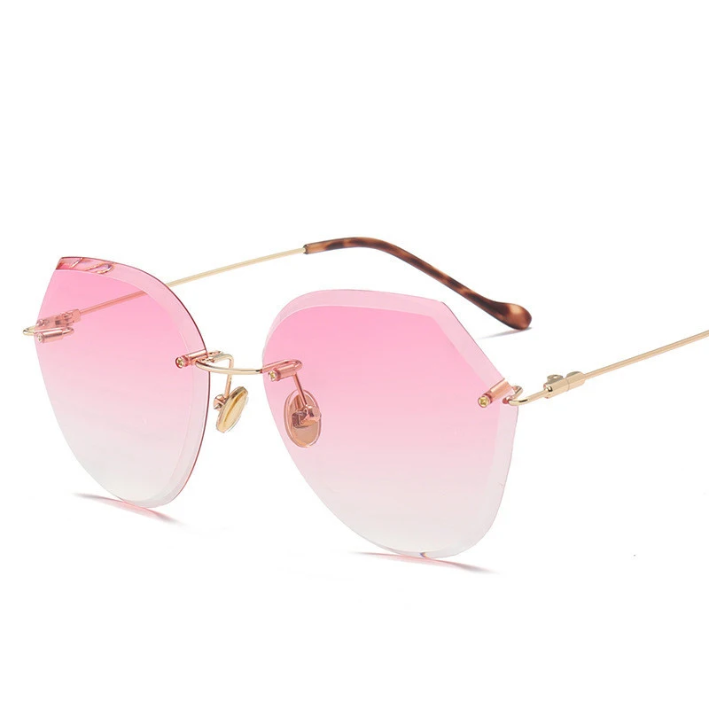 RBROVO 2021 Gradient Ocean Lens Sunglasses Women Top Brand Designer Frameless Candies Sun Glasses Vintage Oculos De Sol Feminina |