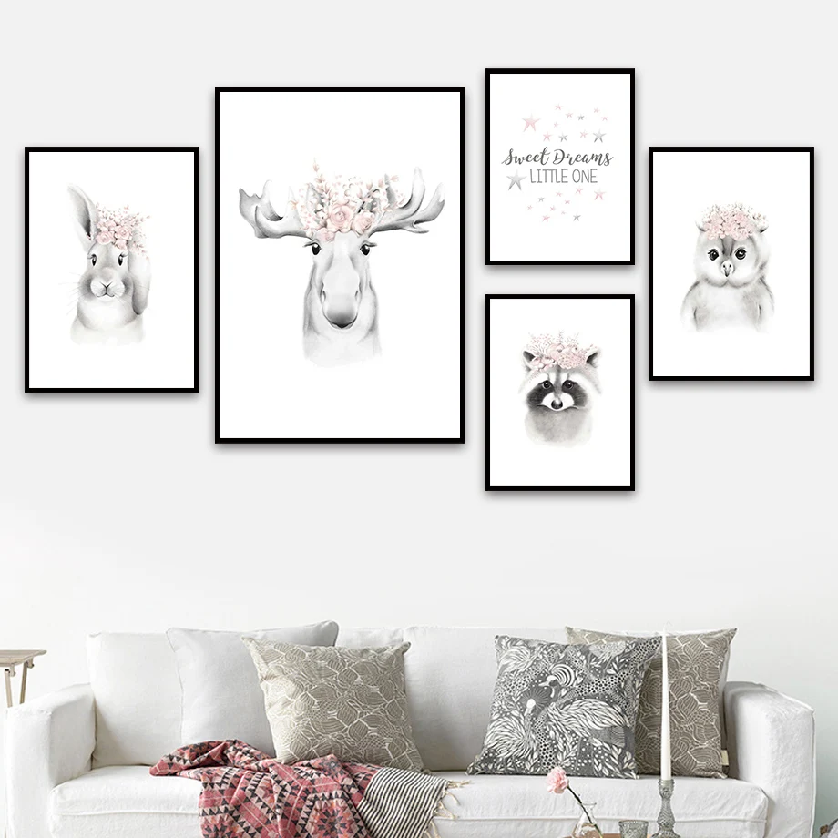 Rabbit Deer Owl Raccoon Star Rose Quote Wall Art Canvas Painting Nordic Posters And Prints Wall Pictures Kids Room Nursery Decor
Rabbit Deer Owl Raccoon Star Rose Quote Wall Art Canvas Painting Nordic Posters And Prints Wall Pictures Kids Room Nursery Decor