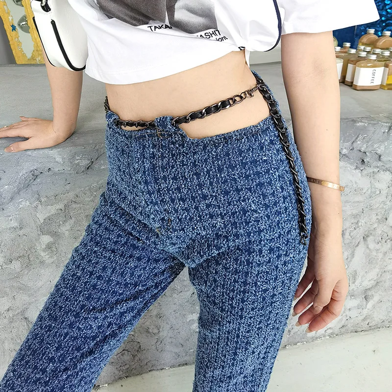 SuperAen Streetwear Hollow Out Waist Chain Straight Jeans for Women 2021 Spring Summer Pants
SuperAen Streetwear Hollow Out Waist Chain Straight Jeans for Women 2021 Spring Summer Pants