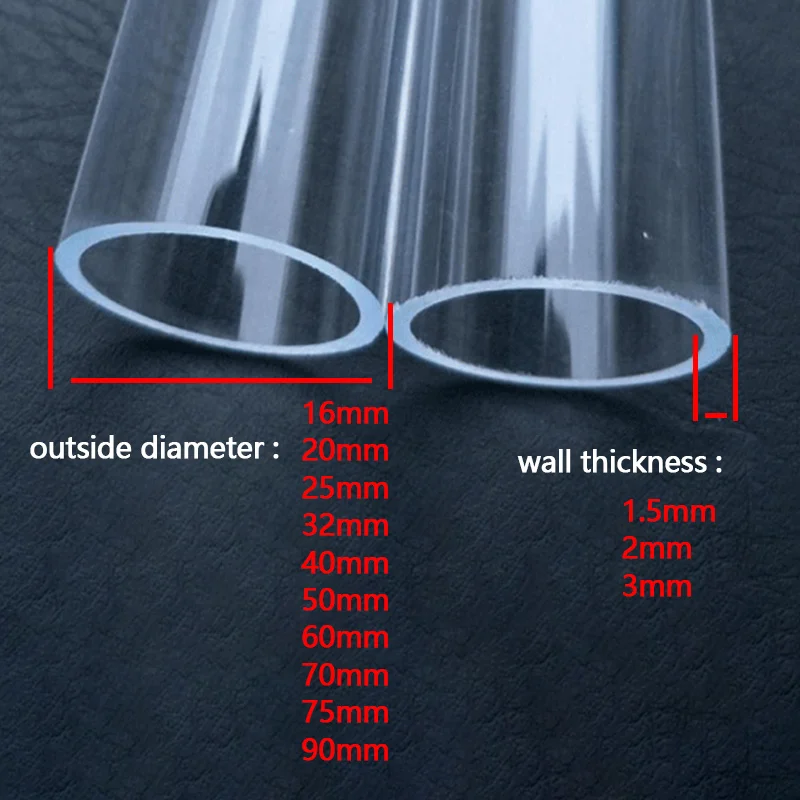 Perspex transparent round tube 50cm Length 16mm~90mm Acrylic Tube High Transparent Tube For Fish Tank 1 Pcs
Perspex transparent round tube 50cm Length 16mm~90mm Acrylic Tube High Transparent Tube For Fish Tank 1 Pcs