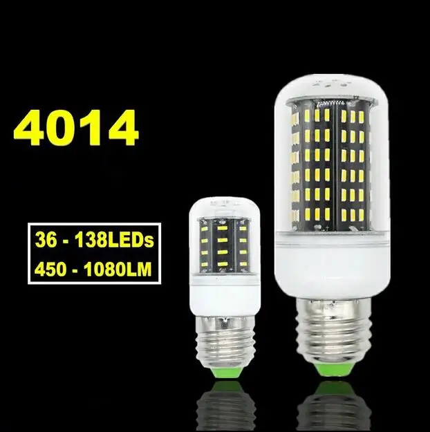 Светодиодная лампа 4014 SMD без мерцания E27 E14 220 В светодиодная 36 56 72 96 138 светодиодов