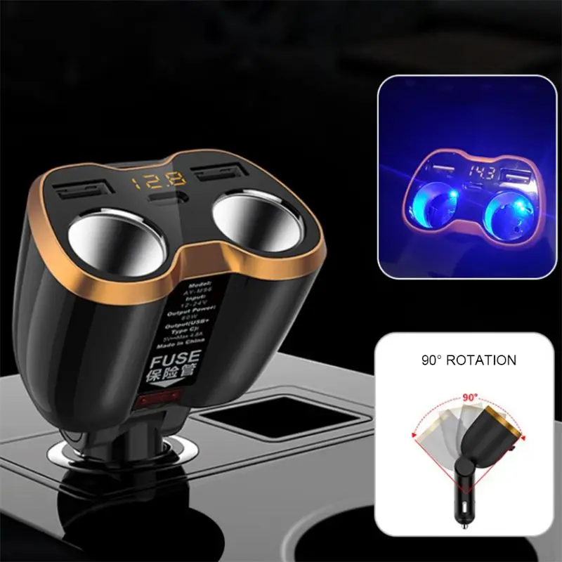 USB Car Charger Cigarette Lighter Splitter Adapter 2 Socket Type C 4.8A Multi Power Outlet M68B
USB Car Charger Cigarette Lighter Splitter Adapter 2 Socket Type C 4.8A Multi Power Outlet M68B