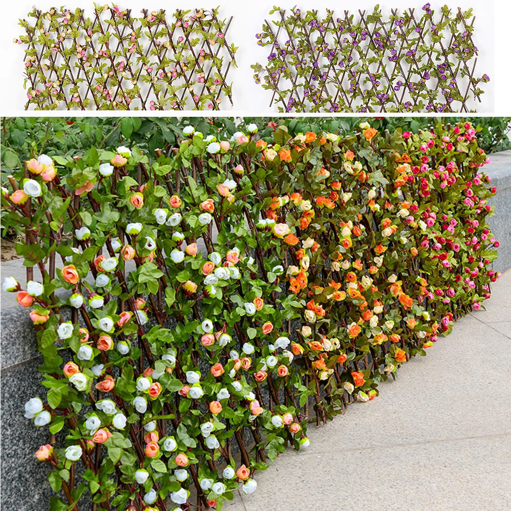 Adjustable Retractable Fence Garden Fence Willow Wooden Hedge With Artificial Flower Leaves Garden Decor Protected Privacy Wall
Adjustable Retractable Fence Garden Fence Willow Wooden Hedge With Artificial Flower Leaves Garden Decor Protected Privacy Wall