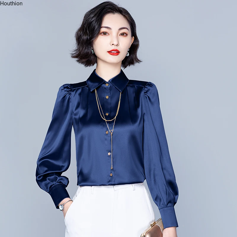 Houthion Women's Blouse Summer Plus Size Dropshipping Polo Collar Silk Casual Fashion Solid Color Top Long Sleeve Shirt
Houthion Women's Blouse Summer Plus Size Dropshipping Polo Collar Silk Casual Fashion Solid Color Top Long Sleeve Shirt