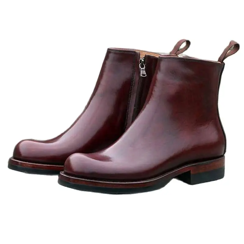 Sipriks Mens Zip Boots Genuine Leather Red Brown Ankle Boots Italian Custom Goodyear Welted Shoes Cowboy Booties Round Toe 2021
Sipriks Mens Zip Boots Genuine Leather Red Brown Ankle Boots Italian Custom Goodyear Welted Shoes Cowboy Booties Round Toe 2021