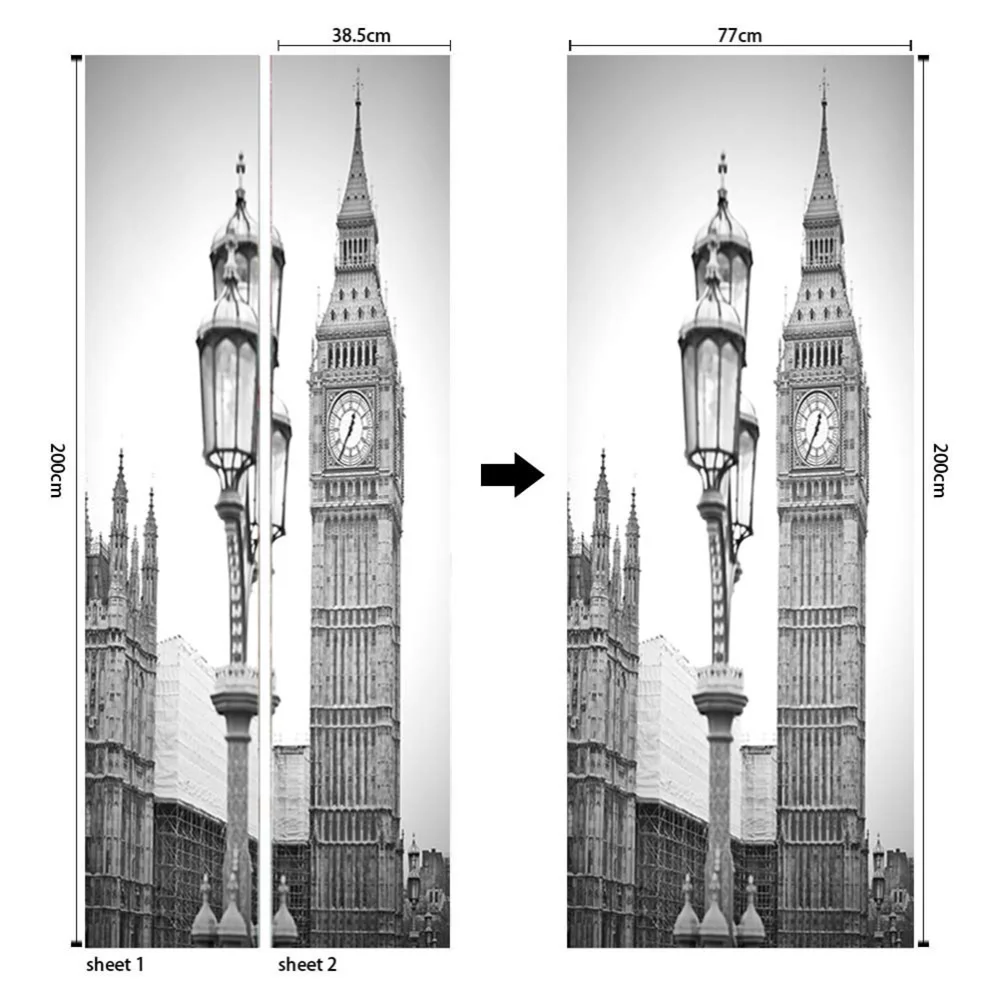 2pcs Waterproof 3D Creative Door Stickers Self-Adhesive Paper Decoration Bedroom Living Room Wall Stickers Door Sticker Home Dec 
2pcs Waterproof 3D Creative Door Stickers Self-Adhesive Paper Decoration Bedroom Living Room Wall Stickers Door Sticker Home Dec